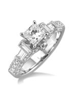 Lustre Princess Shape Semi-Mount Diamond Engagement Ring