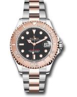 *Pre-Owned* Rolex Steel and Everose Gold Rolesor Yacht-Master 37 Watch - Black Dial - Oyster Bracelet