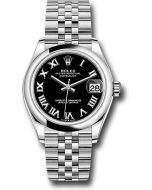  *Pre-Owned* Rolex Steel and White Gold Datejust 31 Watch - Domed Bezel - Black Roman Dial - Jubilee Bracelet