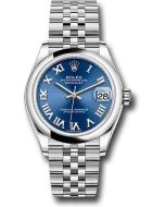  *Pre-Owned* Rolex Steel and White Gold Datejust 31 Watch - Domed Bezel - Blue Roman Dial - Jubilee Bracelet - 2021 Release