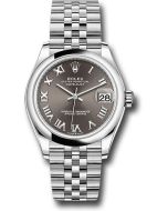  *Pre-Owned* Rolex Steel and White Gold Datejust 31 Watch - Domed Bezel - Dark Grey Roman Dial - Jubilee Bracelet