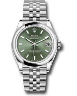  *Pre-Owned* Rolex Steel and White Gold Datejust 31 Watch - Domed Bezel - Mint Green Index Dial - Jubilee Bracelet
