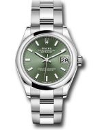 *Pre-Owned* Rolex Steel and White Gold Datejust 31 Watch - Domed Bezel - Mint Green Index Dial - Oyster Bracelet