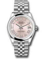 *Pre-Owned* Rolex Steel and White Gold Datejust 31 Watch - Domed Bezel - Pink Roman Dial - Jubilee Bracelet