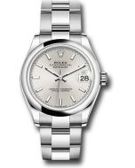  *Pre-Owned* Rolex Steel and White Gold Datejust 31 Watch - Domed Bezel - Silver Index Dial - Oyster Bracelet