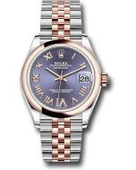  *Pre-Owned* Rolex Steel and Everose Gold Datejust 31 Watch - Domed Bezel - Chocolate Diamond Roman VI Dial - Jubilee Bracelet