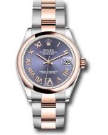  *Pre-Owned* Rolex Steel and Everose Gold Datejust 31 Watch - Domed Bezel - Chocolate Diamond Roman VI Dial - Oyster Bracelet