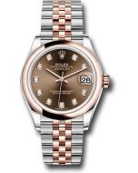  *Pre-Owned* Rolex Steel and Everose Gold Datejust 31 Watch - Domed Bezel - White Roman Dial - Jubilee Bracelet