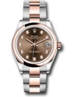  *Pre-Owned* Rolex Steel and Everose Gold Datejust 31 Watch - Domed Bezel - White Roman Dial - Oyster Bracelet