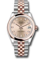  *Pre-Owned* Rolex Steel and Everose Gold Datejust 31 Watch - Domed Bezel - Chocolate Diamond Dial - Jubilee Bracelet