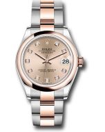  *Pre-Owned* Rolex Steel and Everose Gold Datejust 31 Watch - Domed Bezel - Chocolate Diamond Dial - Oyster Bracelet