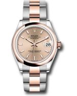  *Pre-Owned* Rolex Steel and Everose Gold Datejust 31 Watch - Domed Bezel - RosÃ© Roman Dial - Oyster Bracelet