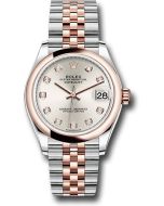  *Pre-Owned* Rolex Steel and Everose Gold Datejust 31 Watch - Domed Bezel - RosÃ© Diamond Dial - Jubilee Bracelet