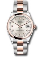  *Pre-Owned* Rolex Steel and Everose Gold Datejust 31 Watch - Domed Bezel - RosÃ© Diamond Dial - Oyster Bracelet