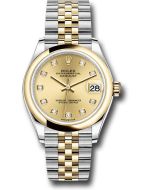 *Pre-Owned* Rolex Steel and Yellow Gold Datejust 31 Watch - Domed Bezel - Champagne Diamond Dial - Jubilee Bracelet