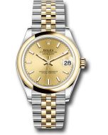  *Pre-Owned* Rolex Steel and Yellow Gold Datejust 31 Watch - Domed Bezel - Champagne Index Dial - Jubilee Bracelet