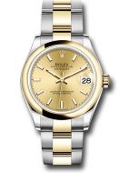 *Pre-Owned* Rolex Steel and Yellow Gold Datejust 31 Watch - Domed Bezel - Champagne Index Dial - Oyster Bracelet