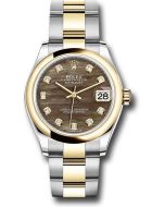 *Pre-Owned* Rolex Steel and Yellow Gold Datejust 31 Watch - Domed Bezel - Dark Mother-of-Pearl Diamond Dial - Oyster Bracelet