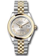 *Pre-Owned* Rolex Steel and Yellow Gold Datejust 31 Watch - Domed Bezel - Silver Diamond Roman Six Dial - Jubilee Bracelet