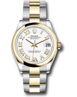 *Pre-Owned* Rolex Steel and Yellow Gold Datejust 31 Watch - Domed Bezel - White Roman Dial - Oyster Bracelet