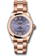  *Pre-Owned* Rolex Everose Gold Datejust 31 Watch - Domed Bezel - Aubergine Diamond Six Dial - Oyster Bracelet