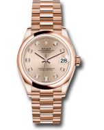  *Pre-Owned* Rolex Everose Gold Datejust 31 Watch - Domed Bezel - RosÃ© Diamond Dial - President Bracelet