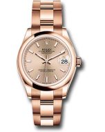  *Pre-Owned* Rolex Everose Gold Datejust 31 Watch - Domed Bezel - RosÃ© Index Dial - Oyster Bracelet