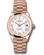  *Pre-Owned* Rolex Everose Gold Datejust 31 Watch - Domed Bezel - White Roman Dial - President Bracelet