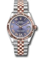 *Pre-Owned* Rolex Steel and Everose Gold Datejust 31 Watch - Fluted Bezel - Chocolate Diamond Roman VI Dial - Jubilee Bracelet
