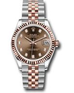  *Pre-Owned* Rolex Steel and Everose Gold Datejust 31 Watch - Fluted Bezel - White Roman Dial - Jubilee Bracelet