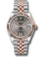  *Pre-Owned* Rolex Steel and Everose Gold Datejust 31 Watch - Fluted Bezel - Mother-Of-Pearl Diamond Dial - Jubilee Bracelet