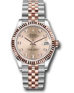  *Pre-Owned* Rolex Steel and Everose Gold Datejust 31 Watch - Fluted Bezel - Chocolate Diamond Dial - Jubilee Bracelet