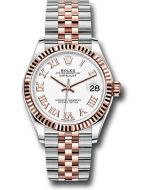  *Pre-Owned* Rolex Steel and Everose Gold Datejust 31 Watch - Fluted Bezel - RosÃ© Index Dial - Jubilee Bracelet