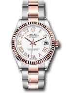  *Pre-Owned* Rolex Steel and Everose Gold Datejust 31 Watch - Fluted Bezel - RosÃ© Index Dial - Oyster Bracelet