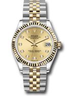 *Pre-Owned* Rolex Steel and Yellow Gold Datejust 31 Watch - Fluted Bezel - Champagne Diamond Dial - Jubilee Bracelet