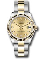  *Pre-Owned* Rolex Steel and Yellow Gold Datejust 31 Watch - Fluted Bezel - Champagne Diamond Dial - Oyster Bracelet