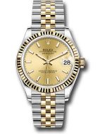  *Pre-Owned* Rolex Steel and Yellow Gold Datejust 31 Watch - Fluted Bezel - Champagne Index Dial - Jubilee Bracelet