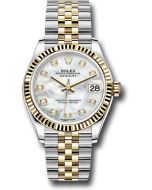 *Pre-Owned* Rolex Steel and Yellow Gold Datejust 31 Watch - Fluted Bezel - Mother-of-Pearl Diamond Dial - Jubilee Bracelet