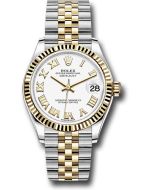  *Pre-Owned* Rolex Steel and Yellow Gold Datejust 31 Watch - Fluted Bezel - White Roman Dial - Jubilee Bracelet