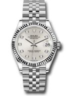  *Pre-Owned* Rolex Steel and White Gold Datejust 31 Watch - Fluted Bezel - Silver Diamond Dial - Jubilee Bracelet
