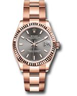  *Pre-Owned* Rolex Everose Gold Datejust 31 Watch - Fluted Bezel - Rhodium Index Dial - Oyster Bracelet