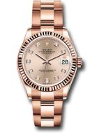  *Pre-Owned* Rolex Everose Gold Datejust 31 Watch - Fluted Bezel - RosÃ© Diamond Dial - Oyster Bracelet