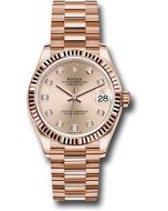  *Pre-Owned* Rolex Everose Gold Datejust 31 Watch - Fluted Bezel - RosÃ© Diamond Dial - President Bracelet