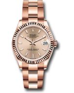 *Pre-Owned* Rolex Everose Gold Datejust 31 Watch - Fluted Bezel - Rosé Index Dial - Oyster Bracelet
