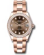  *Pre-Owned* Rolex Everose Gold Datejust 31 Watch - Diamond Bezel - Chocolate Diamond Dial - Oyster Bracelet