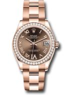  *Pre-Owned* Rolex Everose Gold Datejust 31 Watch - Diamond Bezel - Chocolate Diamond Six Dial - Oyster Bracelet
