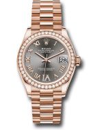  *Pre-Owned* Rolex Everose Gold Datejust 31 Watch - Diamond Bezel - Rhodium Diamond Six Dial - President Bracelet