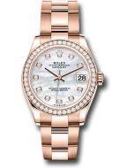  *Pre-Owned* Rolex Everose Gold Datejust 31 Watch - Diamond Bezel - Silver Diamond Dial - Oyster Bracelet