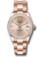  *Pre-Owned* Rolex Everose Gold Datejust 31 Watch - Diamond Bezel - RosÃ© Diamond Dial - Oyster Bracelet