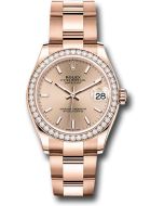  *Pre-Owned* Rolex Everose Gold Datejust 31 Watch - Diamond Bezel - RosÃ© Index Dial - Oyster Bracelet